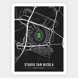 Stadio San Nicola Map Design - Black Sticker